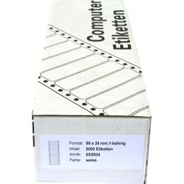 Kores Computer-Etiketten, endlos, 89 x 36 mm, 1-bahnig