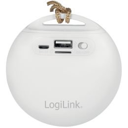 LogiLink Bluetooth Lautsprecher V4.2 mit Schlaufe, wei/grau
