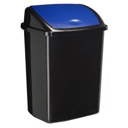 CEP Abfallbehlter ROSSIGNOL, mit Einwurfklappe, 50 L, blau