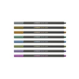 STABILO Fasermaler Pen 68 metallic, 60er Display - 8 Farben
