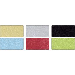 folia Glitterkarton-Block Basic, 170 x 245 mm, 300 g/qm