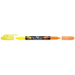 Pentel Textmarker TWIN CHECKER, 2 Spitzen, gelb/orange