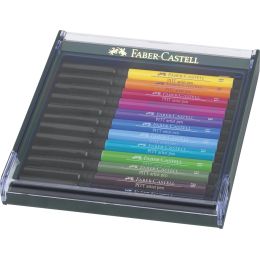 FABER-CASTELL Tuschestift PITT artist pen, 12er Etui Basic