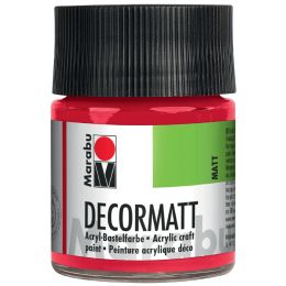 Marabu Acrylfarbe Decormatt, kirschrot, 50 ml, im Glas