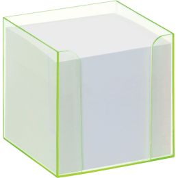 folia Zettelbox Luxbox mit Leuchtkanten, grün, bestückt
