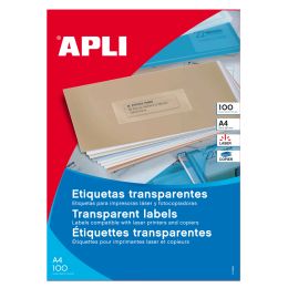 APLI Wetterfeste Etiketten, 48,5 x 25,4 mm, transparent