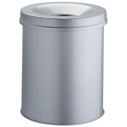 DURABLE Papierkorb SAFE, rund, 15 Liter, metallic silber