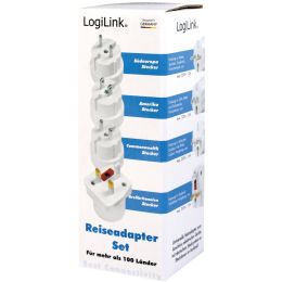 LogiLink Reise-Adapter-Set (EU/UK/US), wei