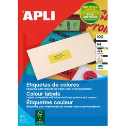 APLI Adress-Etiketten, 210 x 297 mm, neonrot