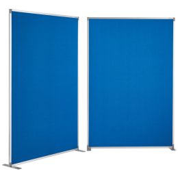 magnetoplan Raumteiler Textil, blau, mit Aluminiumrahmen