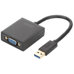 DIGITUS USB 3.0 - VGA Grafikadapter, USB auf VGA, schwarz