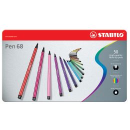 STABILO Fasermaler Pen 68, 50er Metall-Etui