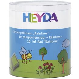 HEYDA Stempelkissen-Set Rainbow, Klarsicht-Runddose
