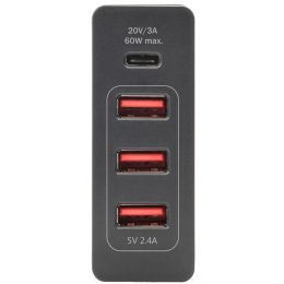 DIGITUS Universal USB Lade-Adapter, 4-Port, schwarz