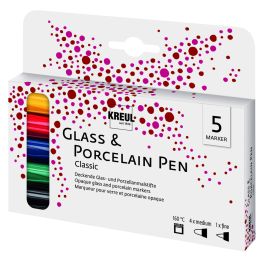 KREUL Glass & Porcelain Pen Classic, 5er-Set