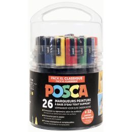 POSCA Pigmentmarker Pack XL Festif, 26er Set, sortiert