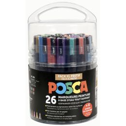 POSCA Pigmentmarker Pack XL Festif, 26er Set, sortiert