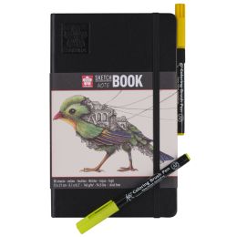 SAKURA Skizzenbuch/Notizbuch, 120 x 120mm, schwarz/cremeweiß