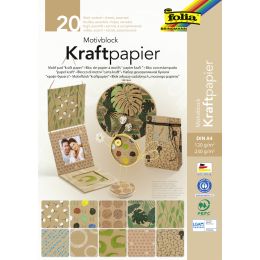 folia Motivblock Kraftpapier II, DIN A4, 20 Blatt