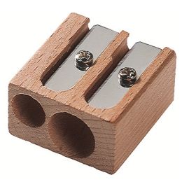 M+R Doppel-Spitzer, aus Holz, Blockform