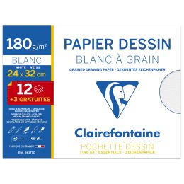 Clairefontaine Zeichenpapier Blanc à Grain, Aktionspack