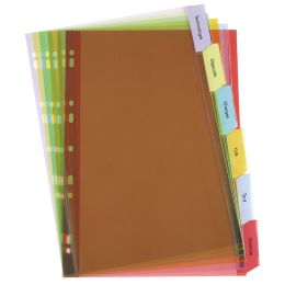 Oxford Kunststoff-Register, blanko, farbig, PVC, A5 quer