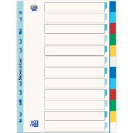 Oxford Kunststoff-Register, blanko, farbig, DIN A4, 6-teilig