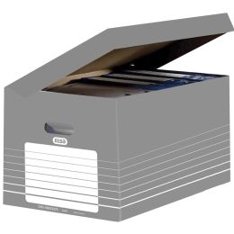 ELBA Archiv-Klappdeckelbox, DIN A4, grau / weiß