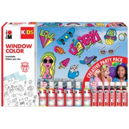 Marabu KiDS Window Color-Set Party Pack, 6 x 80 ml