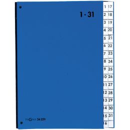 PAGNA Pultordner Color, DIN A4, 1 - 31, 31 Fcher, blau