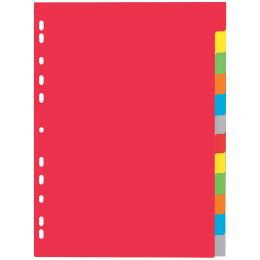 PAGNA Karton-Register, DIN A4, 12-teilig, 6-farbig