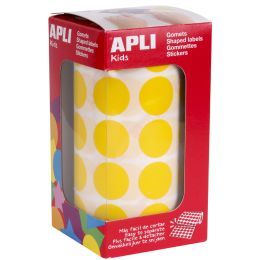 APLI Kids Sticker Creative Rund, auf Rolle, gelb