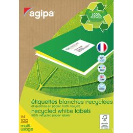 agipa Recycling Vielzweck-Etiketten, 70 x 35 mm, weiß