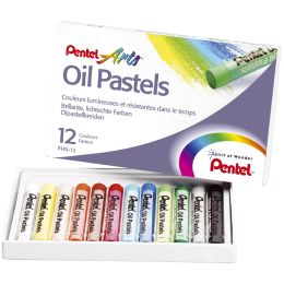 PentelArts Ölpastellkreide PHN4, 12er Kunststoff-Etui