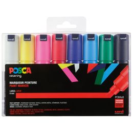 POSCA Pigmentmarker PC-8K, 8er Etui, farbig sortiert