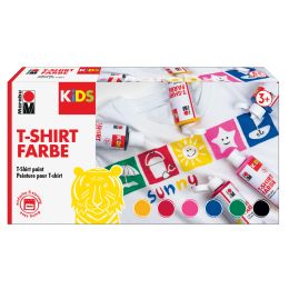 Marabu KiDS Textilfarbe T-Shirt Farbe, 6er-Set, 6 x 80 ml