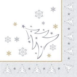 PAPSTAR Weihnachts-Motivservietten X-Mas Elegance, silber