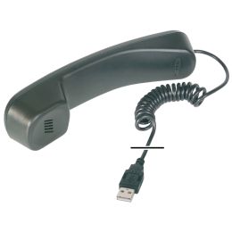 DIGITUS USB Telefonhörer, schwarz, Plug & Play