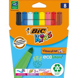 BIC KIDS Fasermaler Visacolor XL ecolutions, 8er Kartonetui