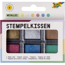folia Stempelkissen Set Metallic, 6-farbig sortiert