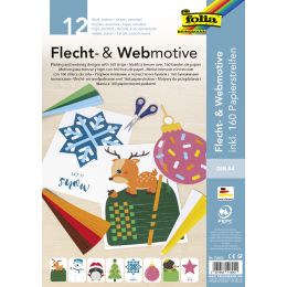 folia Flecht- & Webmotive Set XMAS, DIN A4, 12 Blatt