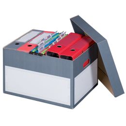 SMARTBOXPRO Archiv-/Transportbox L, grau, mit Stlpdeckel