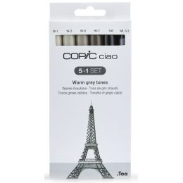 COPIC Marker ciao, 5+1 Set Warm grey tones