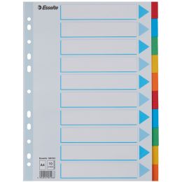 Esselte Karton-Register, blanko, A4, 12-teilig, mehrfarbig
