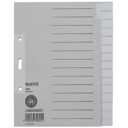 LEITZ Tauenpapier-Register, blanko, A5 quer, 12-teilig, grau