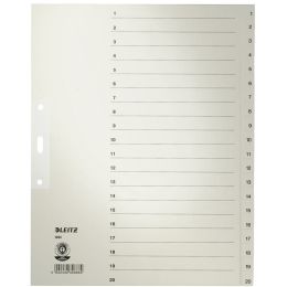 LEITZ Tauenpapier-Register, Zahlen, A4 berbreite, 1-10,grau