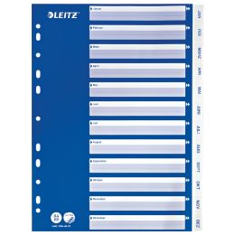LEITZ Kunststoff-Register, Monate, A4, Jan.-Dez., PP, weiß