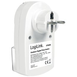 LogiLink Digitale Zeitschaltuhr Outdoor, IP44, wei