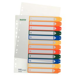 LEITZ Kunststoff-Register, Zahlen, A4 berbreite, 1-5, PC-
