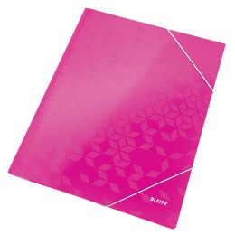 LEITZ Eckspannermappe WOW, DIN A4, Karton, pink-metallic